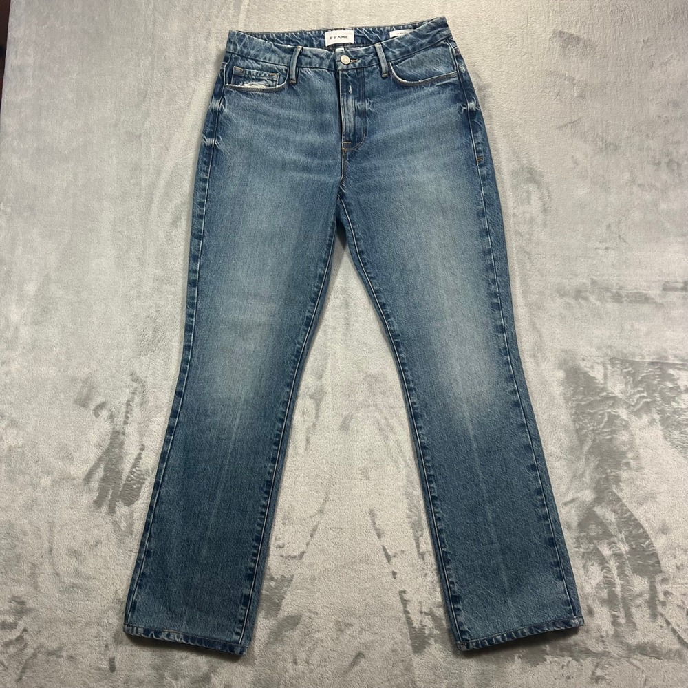 FRAME Le Mini Boot Jeans Womens 27 Blue Creation Wash 100 Cotton Bootcut Western